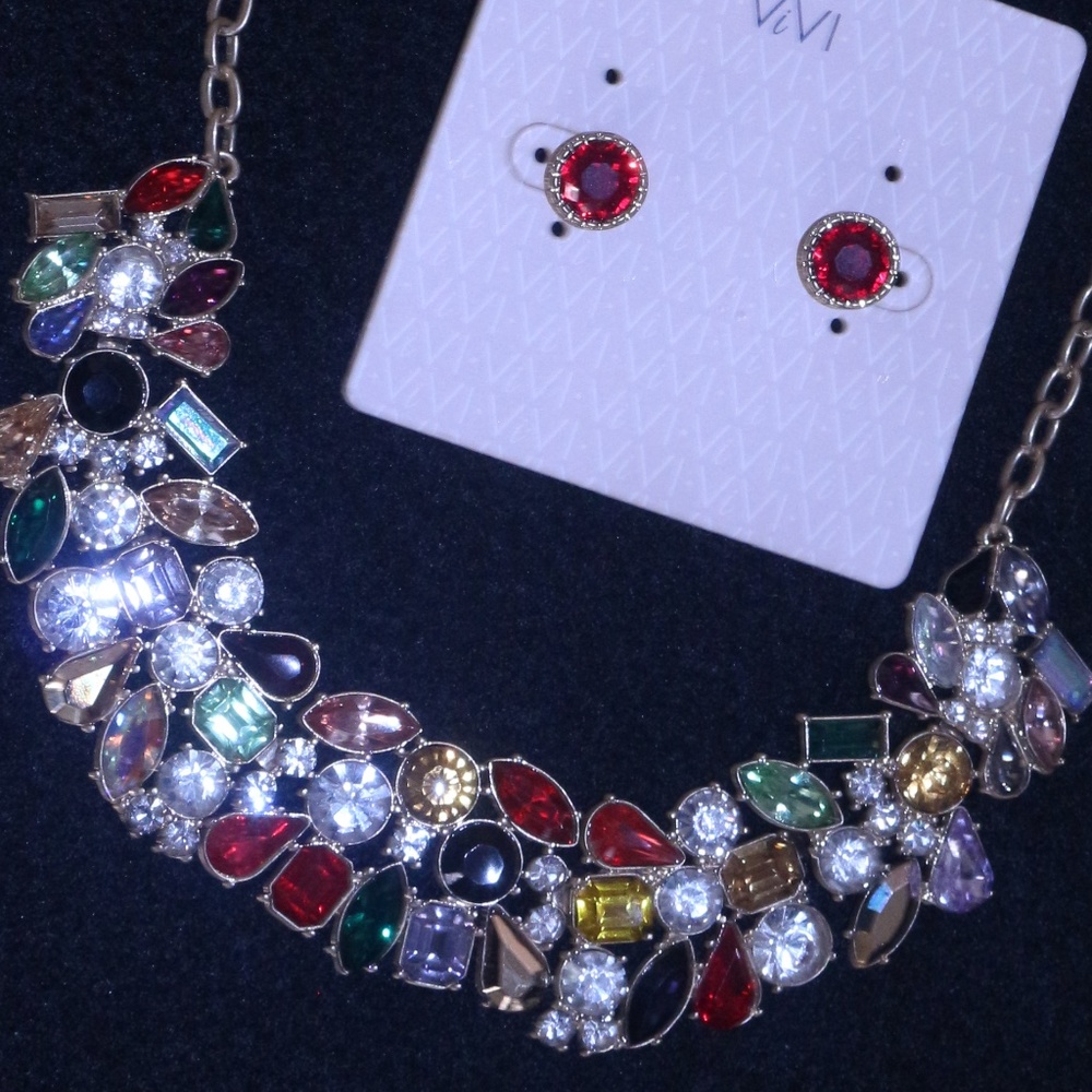 Multi-color gems 18-22" Necklace